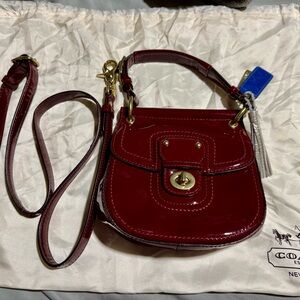 Coach Bag Crimson Patent Leather Willis